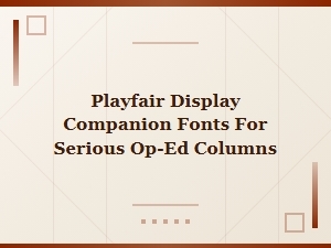 The Serious Op-Ed Columnist's Playfair Display Companion